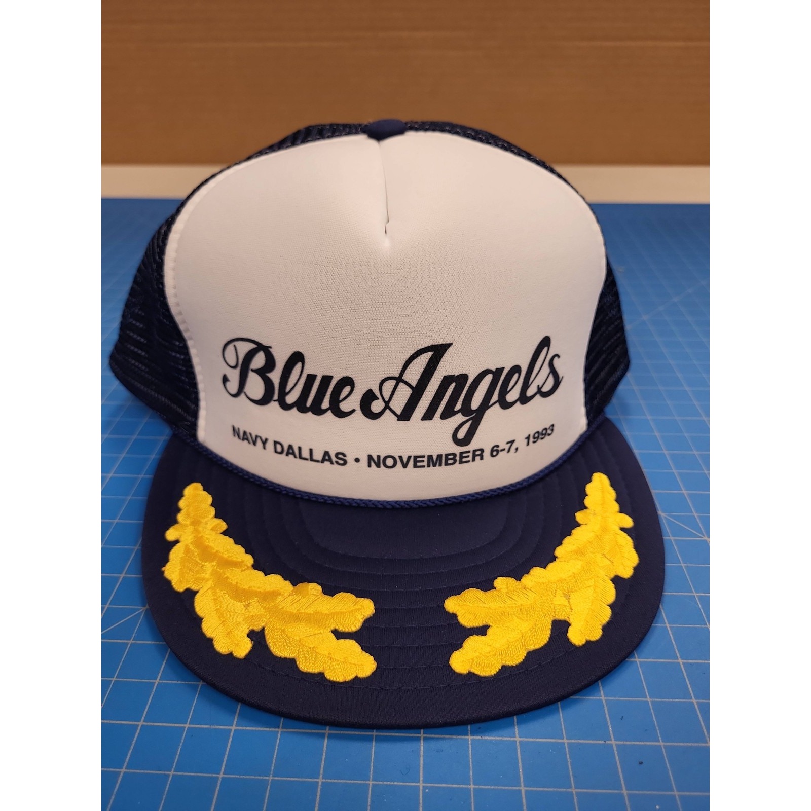 Nissin Cap Vintage Blue Angels Navy Dallas November 1993 Trucker Hat Snapback
